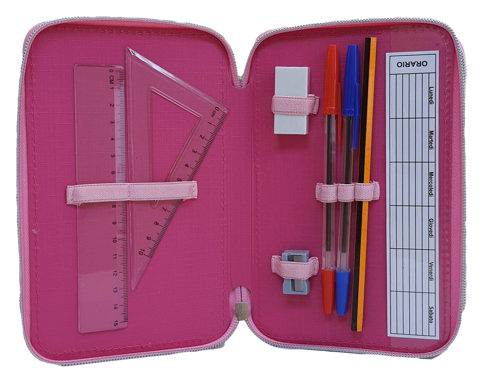 Zaino + Astuccio 3 Zip Unicorno Mia Estensibile Scuola Elementare Colori Giotto