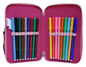 Zaino + Astuccio 3 Zip Unicorno Estensibile Scuola Elementare Colori Giotto
