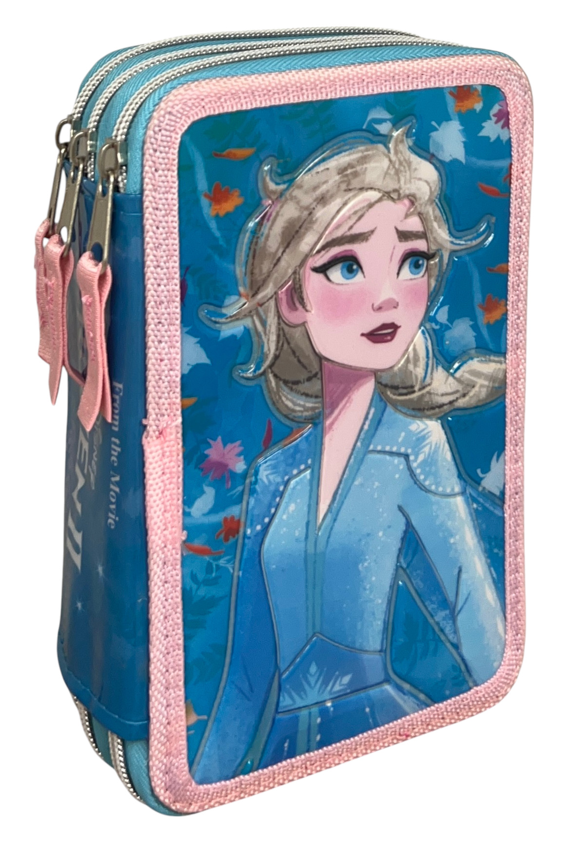 Astuccio Scuola 3d Frozen DISNEY Elsa Multiscomparto 3 Zip Pastelli Fila Pennarelli Giotto - Fzn0632
