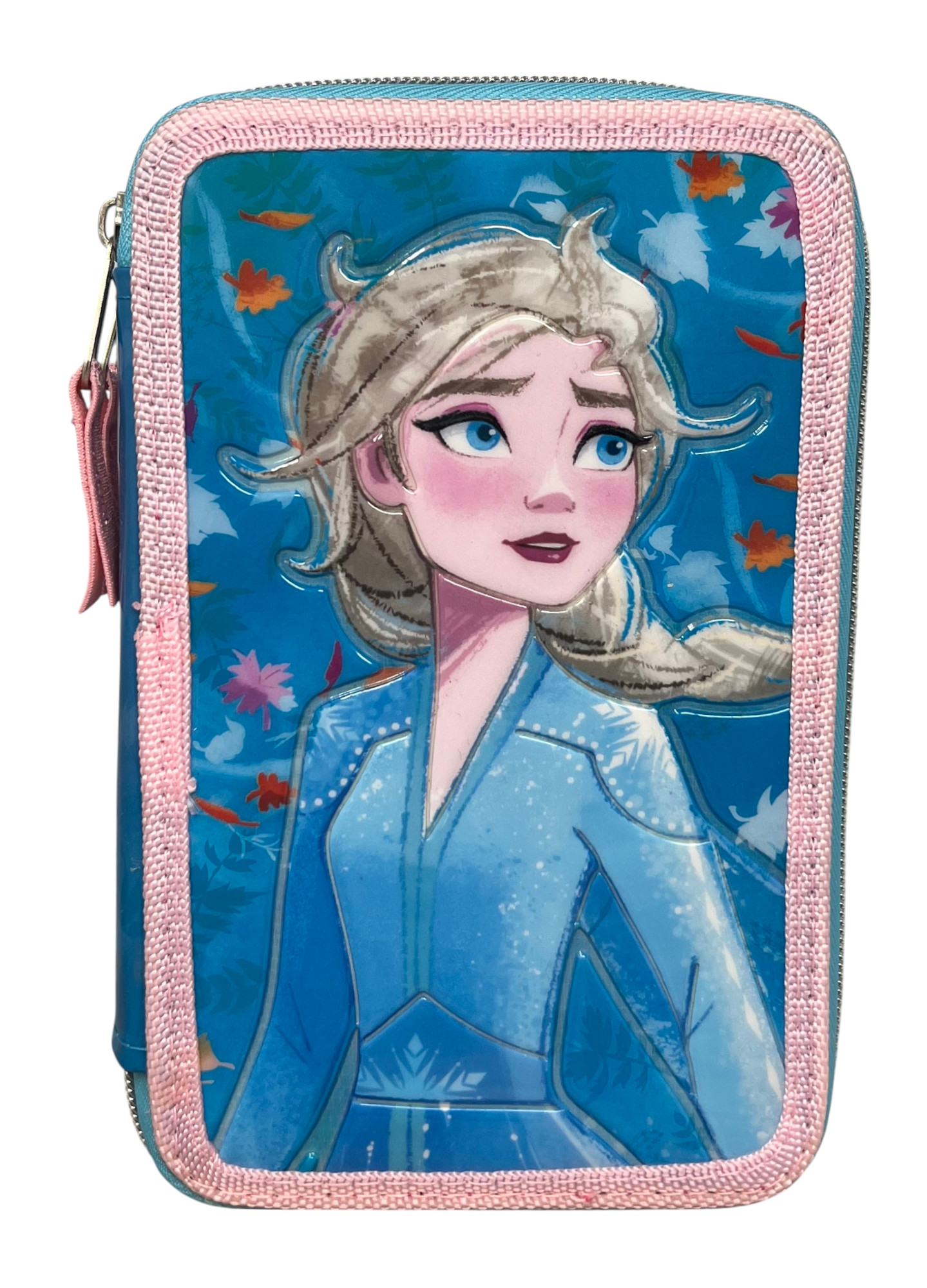 Astuccio Scuola 3d Frozen DISNEY Elsa Multiscomparto 3 Zip Pastelli Fila Pennarelli Giotto - Fzn0632