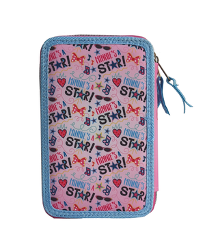Astuccio Scuola 3d Minnie Mouse DISNEY Multiscomparto 3 Zip Portacolori Fila Giotto - Min0632