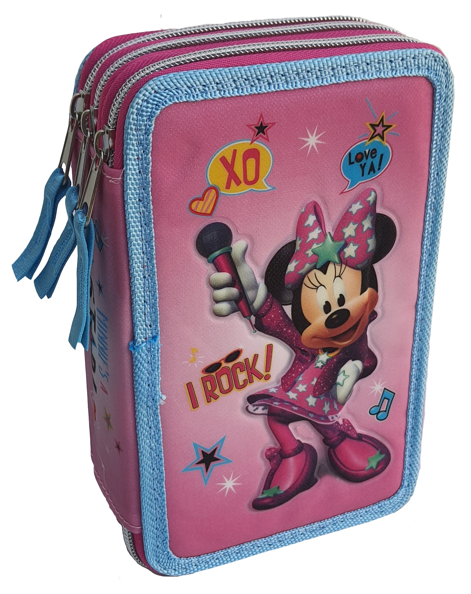 Astuccio Scuola 3d Minnie Mouse DISNEY Multiscomparto 3 Zip Portacolori Fila Giotto - Min0632