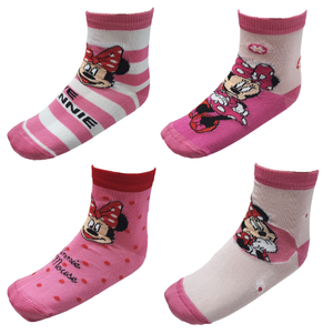 Calzini Minnie Mouse DISNEY in Cotone Mercerizzato 4 Paia Taglie 23/34 - Min273