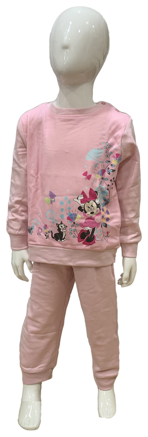 Pigiama Lungo Minnie Mouse DISNEY T-Shirt Pantalone 100% Cotone Interlock 12/30 Mesi - 0629/r