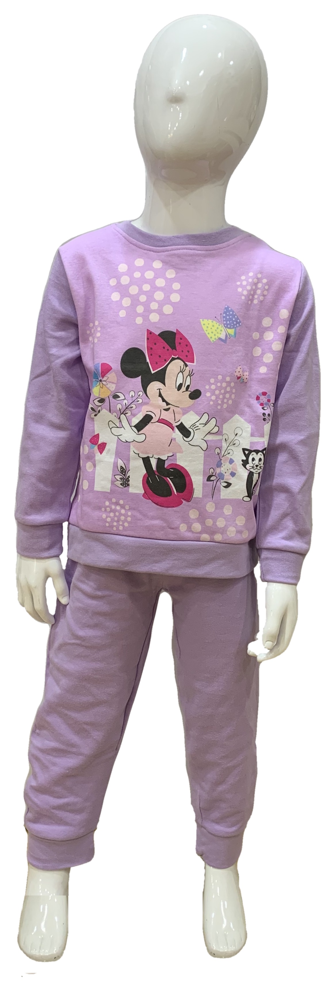 Pigiama Lungo Minnie Mouse DISNEY T-Shirt Pantalone 100% Cotone Interlock 12/30 Mesi - 0629/l