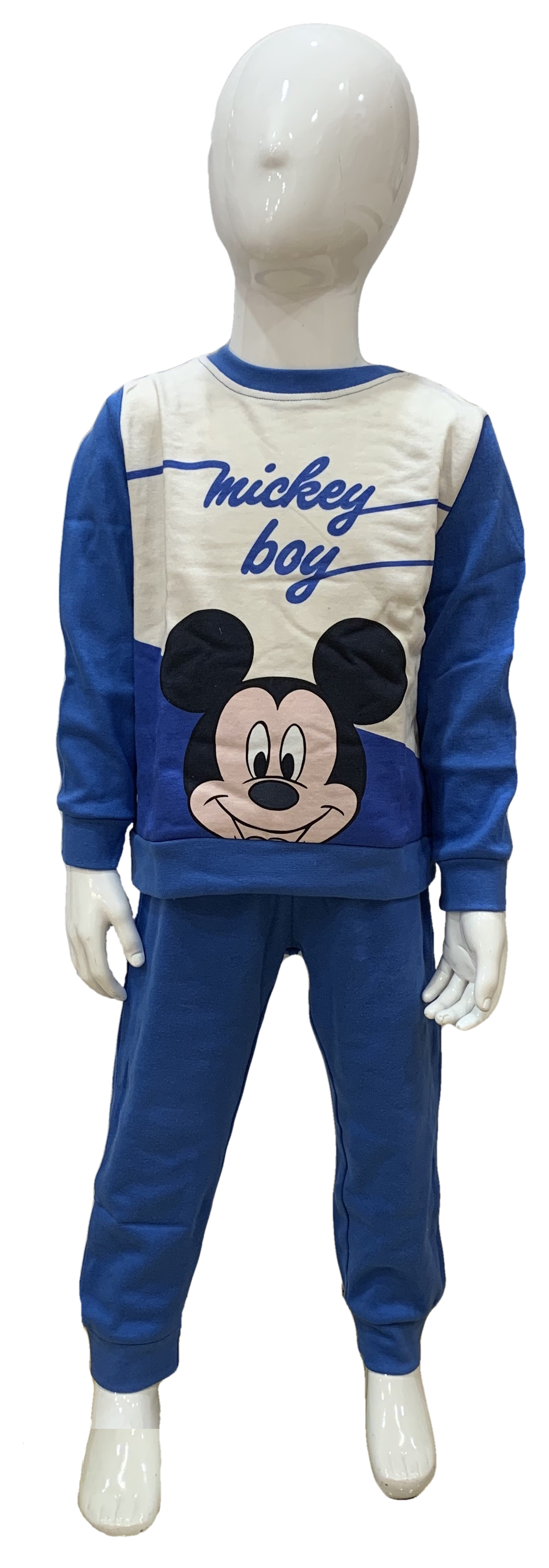 Pigiama Lungo Mickey Mouse DISNEY Topolino T-Shirt Pantalone 100% Cotone Interlock 12/30 Mesi - 0962/c