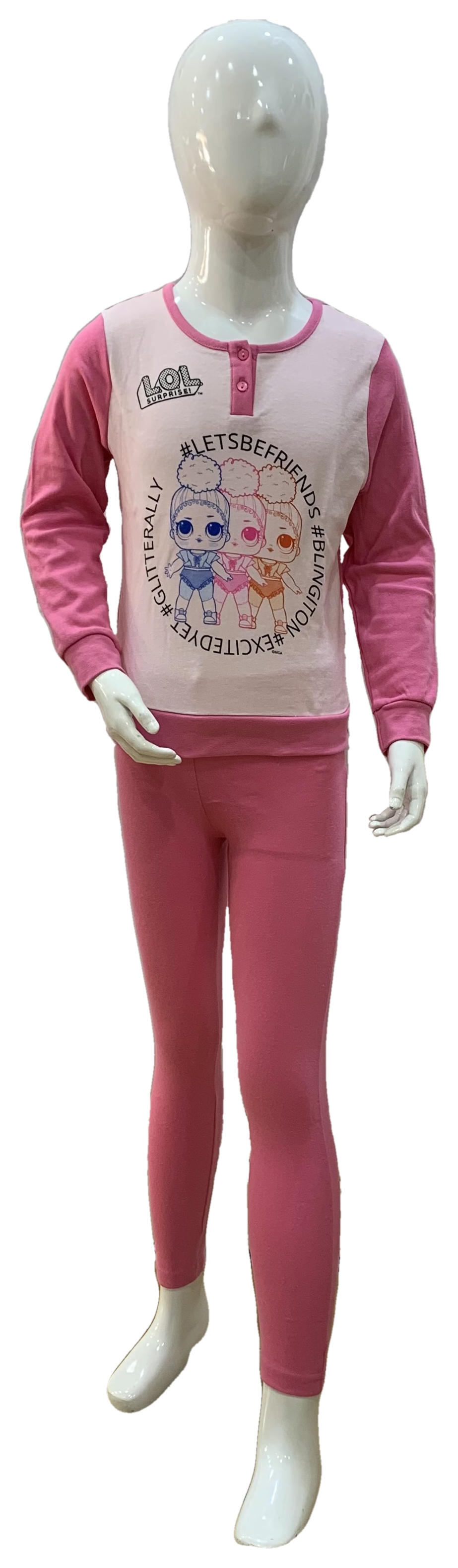 Pigiama Lungo Lol Surprise T-Shirt Leggins 100% Cotone Interlock 5/8 Anni - 0941/r