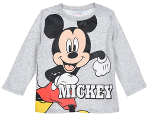 T-Shirt Topolino DISNEY Maglietta Neonato Sun City Taglie 6/24 Mesi - Th0005grigio