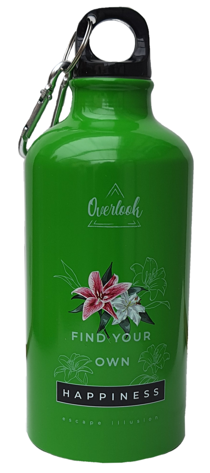 Borraccia in Alluminio Overlook con Tappo Svitabile e Moschettone 500 Ml Fluo - Ov0661fiori/v