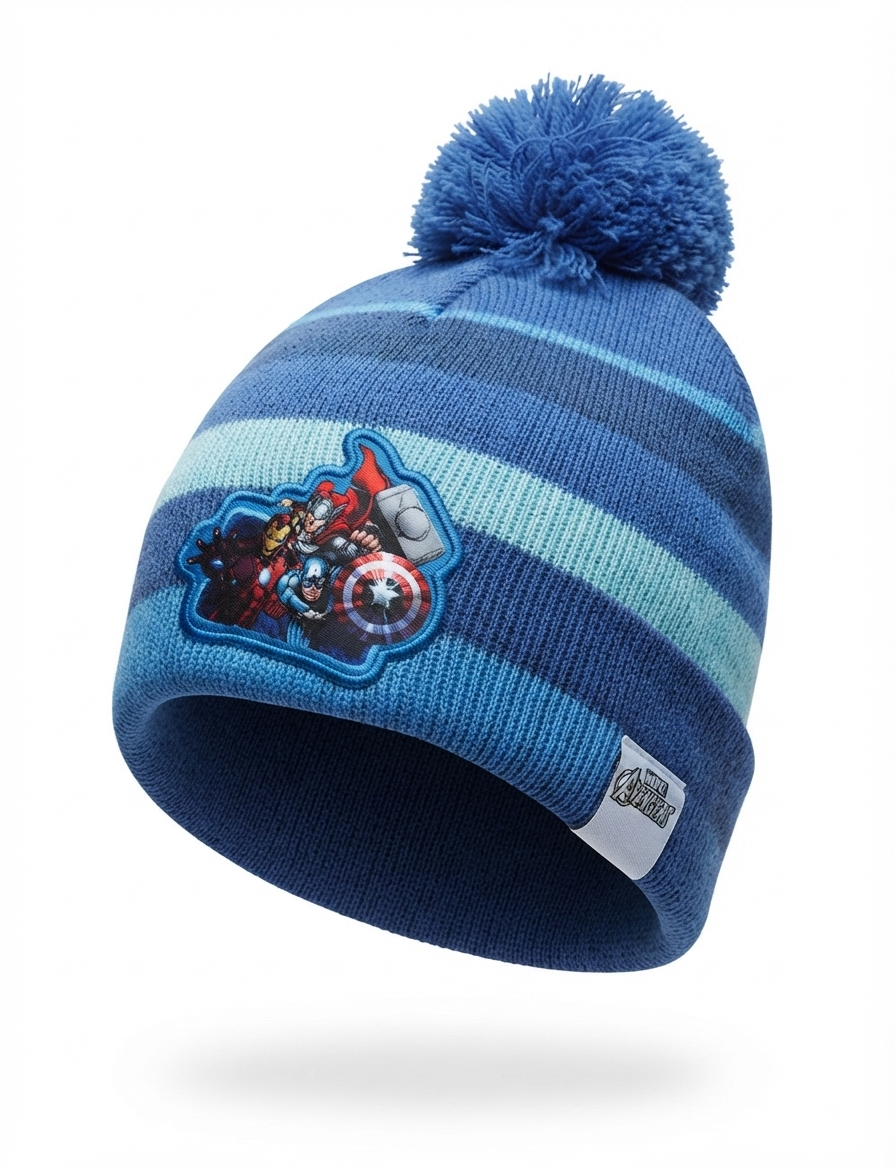 Cappello Invernale con Pon Pon Avengers MARVEL Taglia Unica - Av2044-1064blu