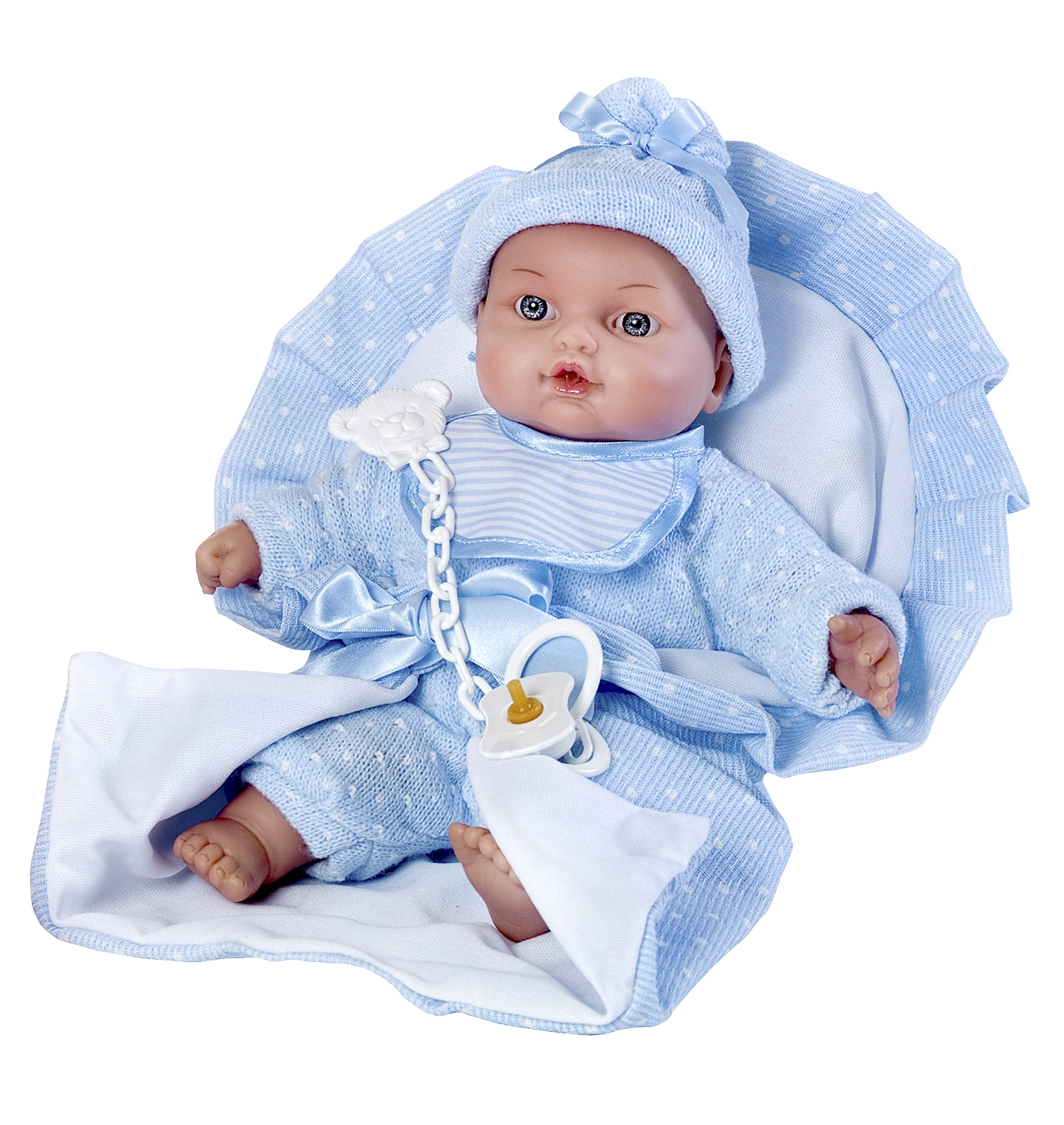 Bambola Rauber Reborn con Voce Scialle Tutina Cappello Bavetto Ciuccio 28 CM - 2818