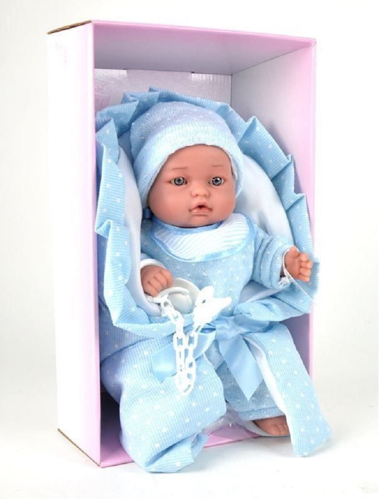 Bambola Rauber Reborn con Voce Scialle Tutina Cappello Bavetto Ciuccio 28 CM - 2818