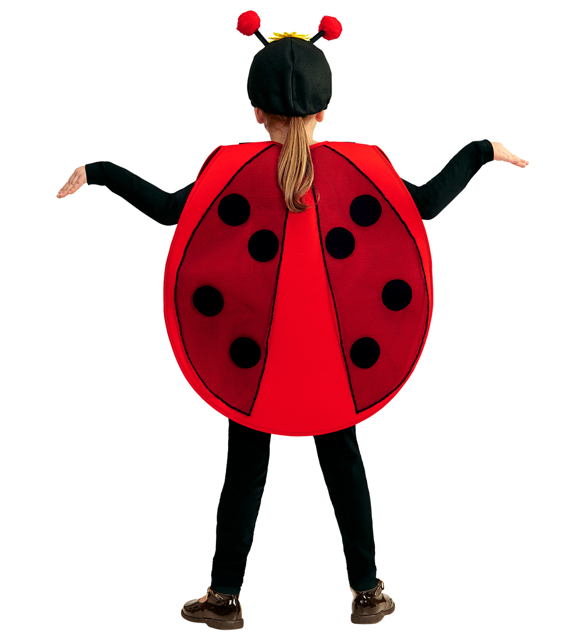 Costume Vestito Abito Travestimento Carnevale Coccinella Dagli Occhi Grandi Pettorina e Copricapo 2/4 Anni - 01472