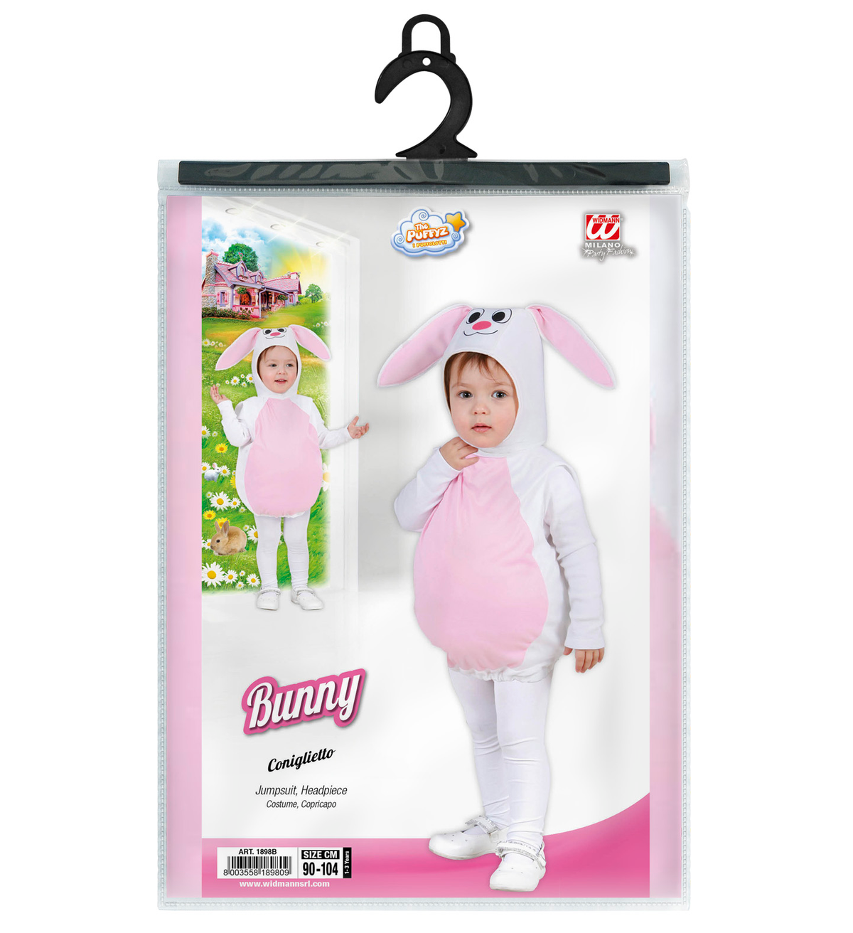 Costume Vestito Abito Travestimento Carnevale Coniglietto Costume e Copricapo 1/3 Anni - 1898b