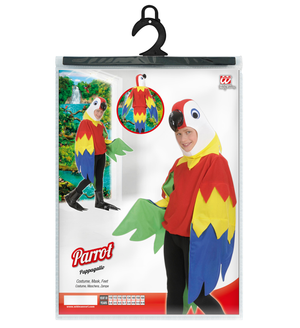 Costume Vestito Abito Travestimento Carnevale Pappagallo Costume Maschera Zampe 5/10 Anni - 4255