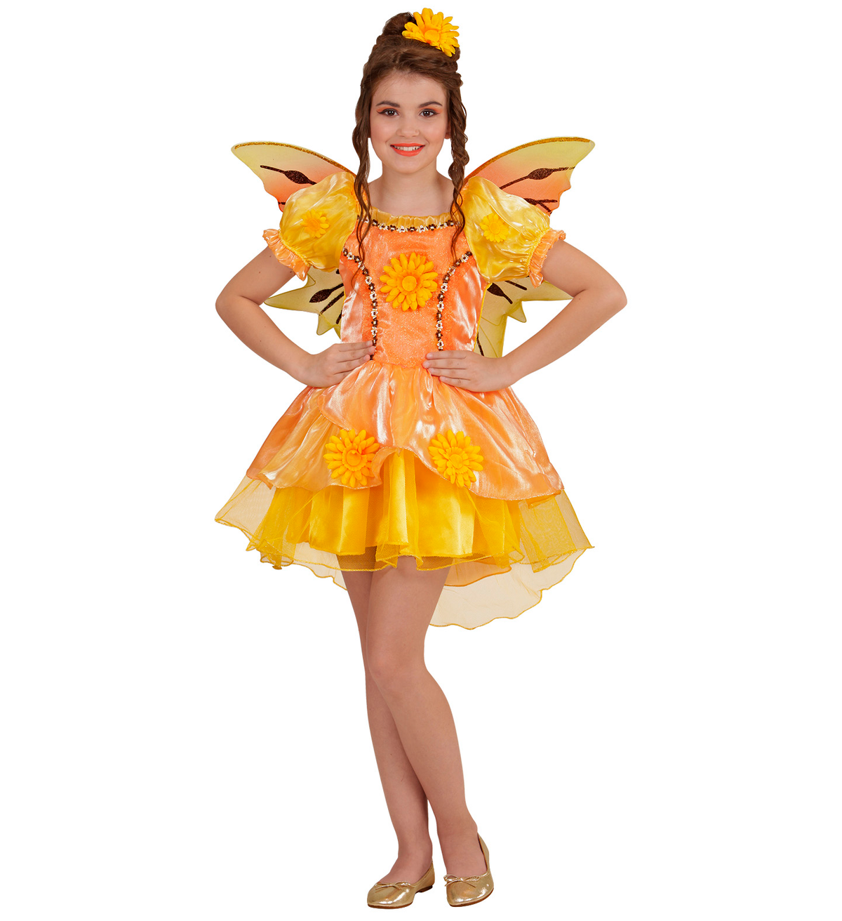 Costume Vestito Abito Travestimento Carnevale Bambina Fatina Dell'estate Vestito e Ali 4/10 Anni - 4907