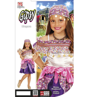 Costume Vestito Abito Travestimento Carnevale Bambina Zingara Vestito e Foulard 4/13 Anni - 4941
