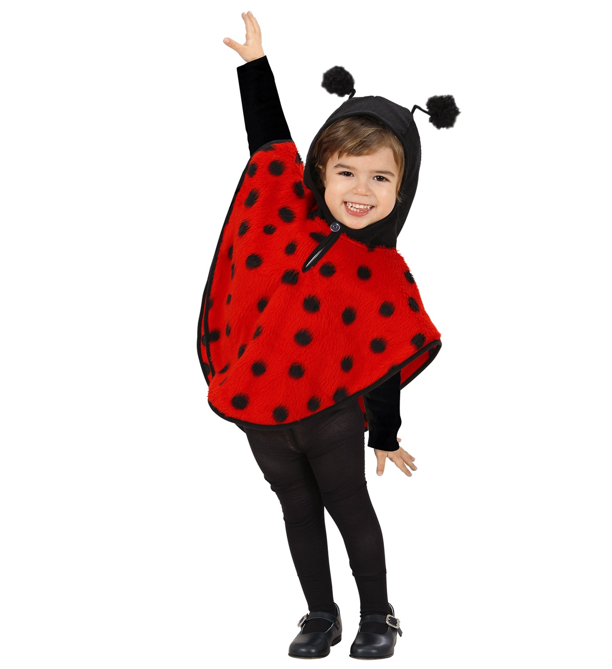 Costume Vestito Abito Travestimento Carnevale Coccinella Poncho con Cappuccio 1/4 Anni