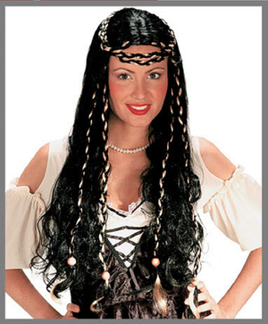 Parrucca Monnalisa con Trecce Accessori per Abito Vestito Travestimento Carnevale - 6143mnera