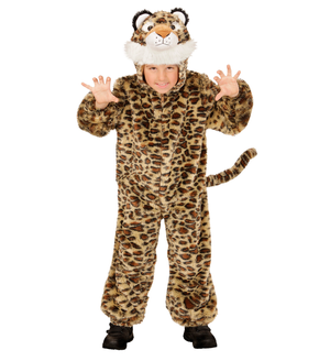 Costume Vestito Abito Travestimento Carnevale Leopardo Costume con Cappuccio e Maschera 1/5 Anni 9810 Leopardo