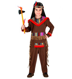 Vestito Carnevale + Accessori Indiano Costume Ascia Travestimento (4/5 Anni)