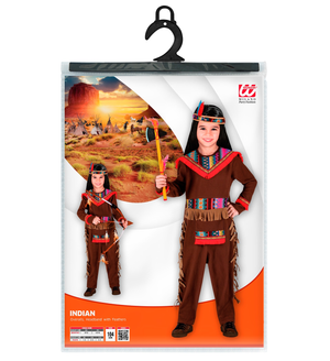 Vestito Carnevale + Accessori Indiano Costume Ascia Travestimento (4/5 Anni)
