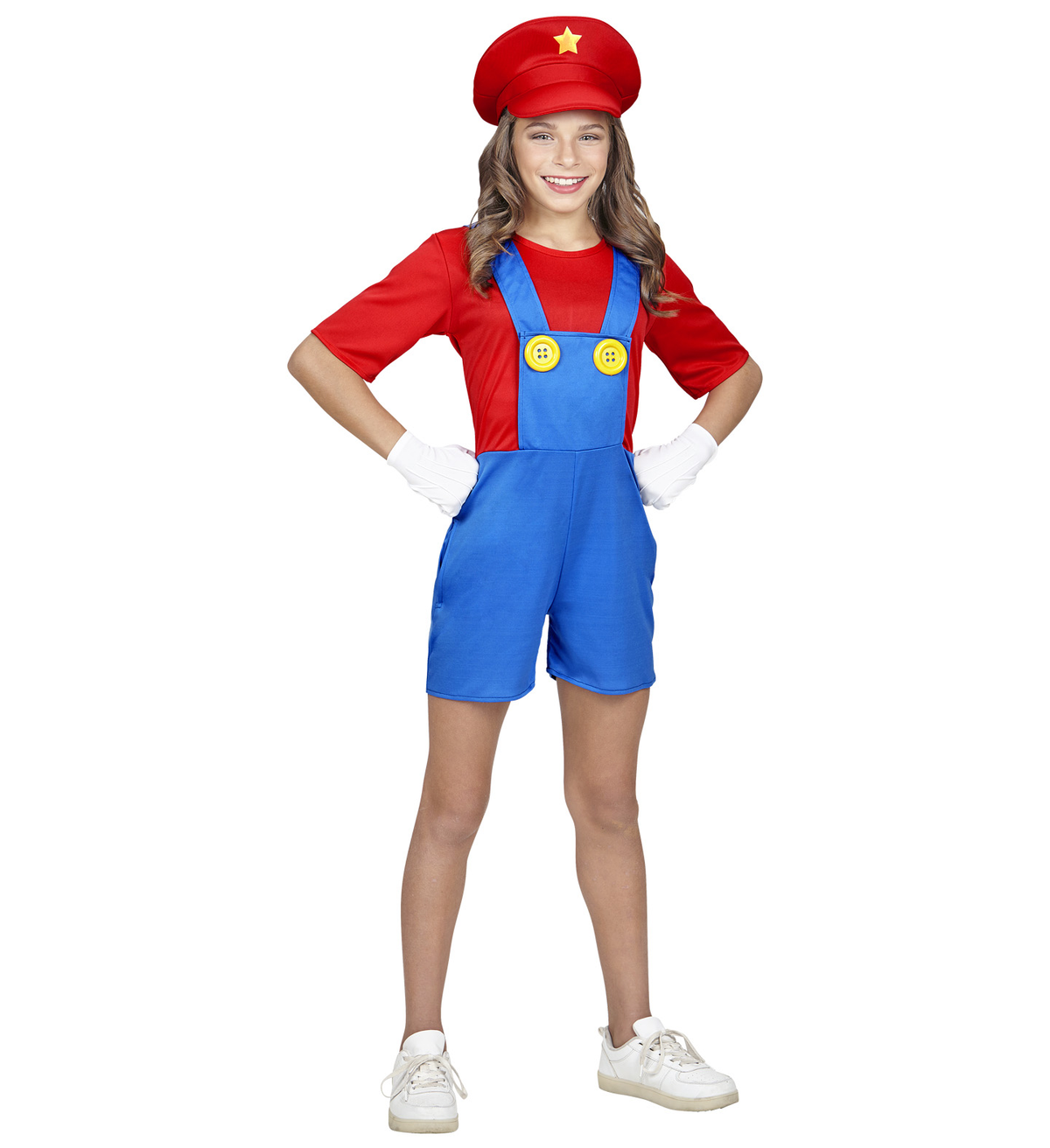 Costume Vestito Abito Travestimento Carnevale Super Idraulica Tuta e Cappello 5/10 Anni - 0869