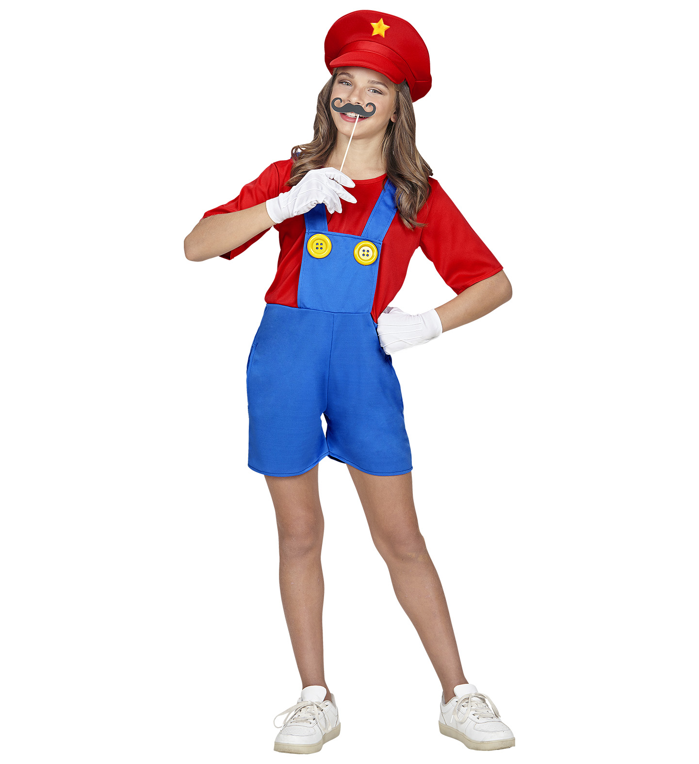 Costume Vestito Abito Travestimento Carnevale Super Idraulica Tuta e Cappello 5/10 Anni - 0869