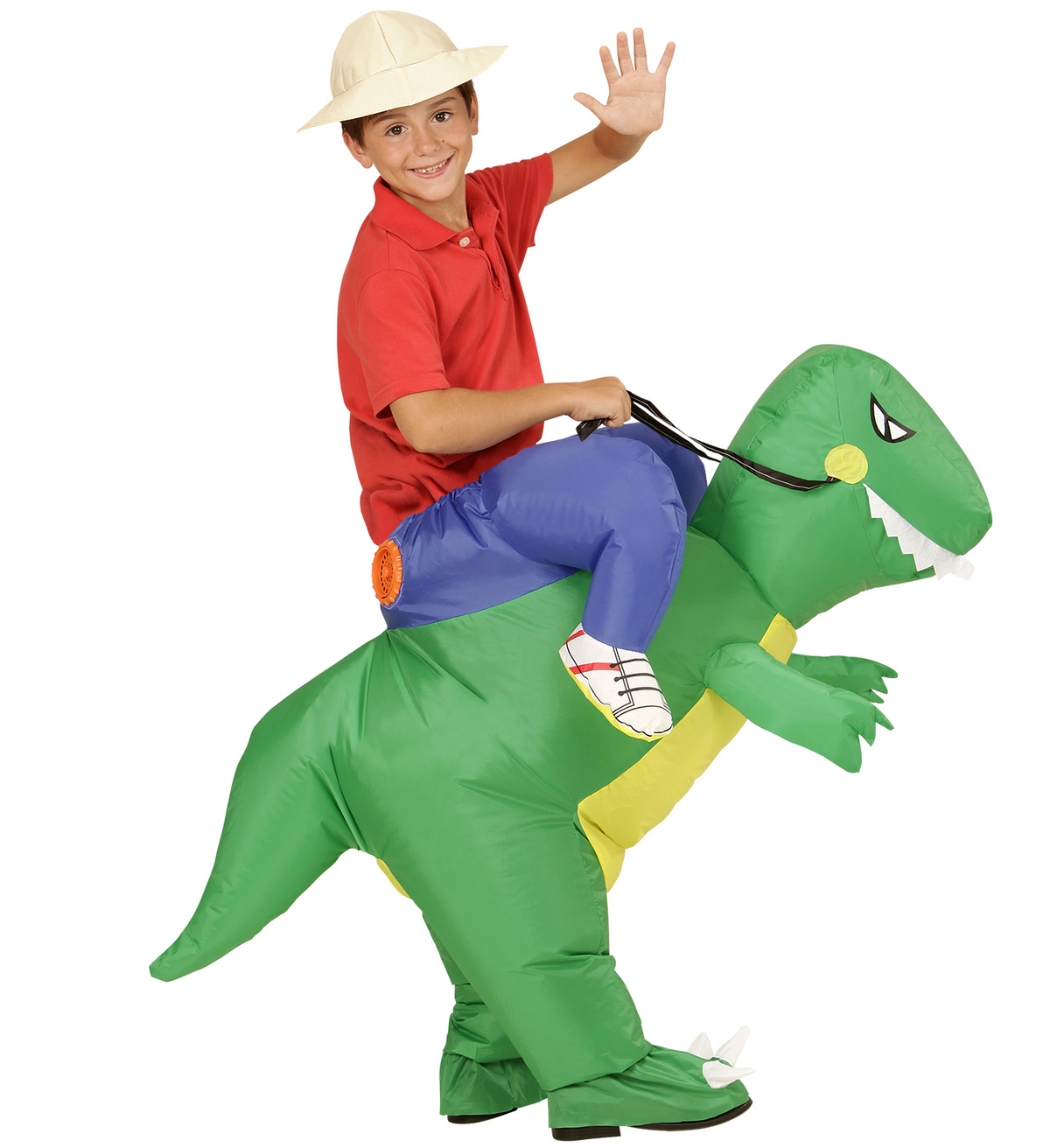 Costume Vestito Abito Travestimento Carnevale Bambino Dinosauro Gonfiabile e Cappello Tg Unica - 75503
