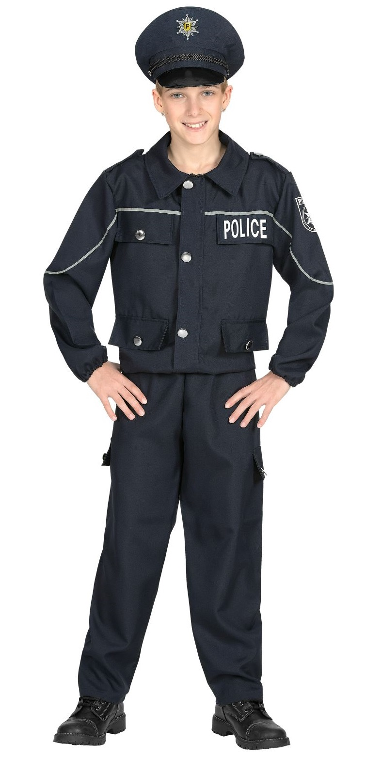 Vestito Carnevale + Accessori  Poliziotto Costume Pistola Manganello Travestimento 2/3 Anni - 0446+2423p+2775p