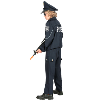 Vestito Carnevale + Accessori  Poliziotto Costume Pistola Manette Travestimento 8/10 Anni - 0446+2413d+2775p