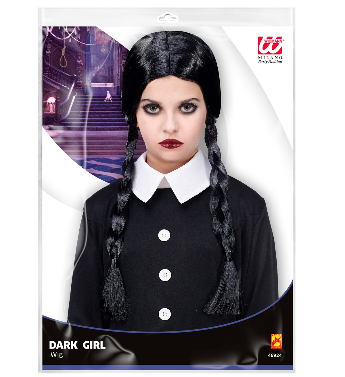 Parrucca Dark Girl Accessori per Abito Vestito Travestimento Carnevale - 72015