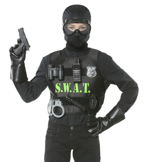 Set Travestimento Swat Accessori Vestito Travestimento Carnevale Bambino - 00323
