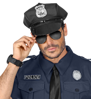 Cappello Polizia Regolabile Accessori Abito Vestito Carnevale Adulto - 03328