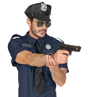 Cappello Polizia Regolabile Accessori Abito Vestito Carnevale Adulto - 03328