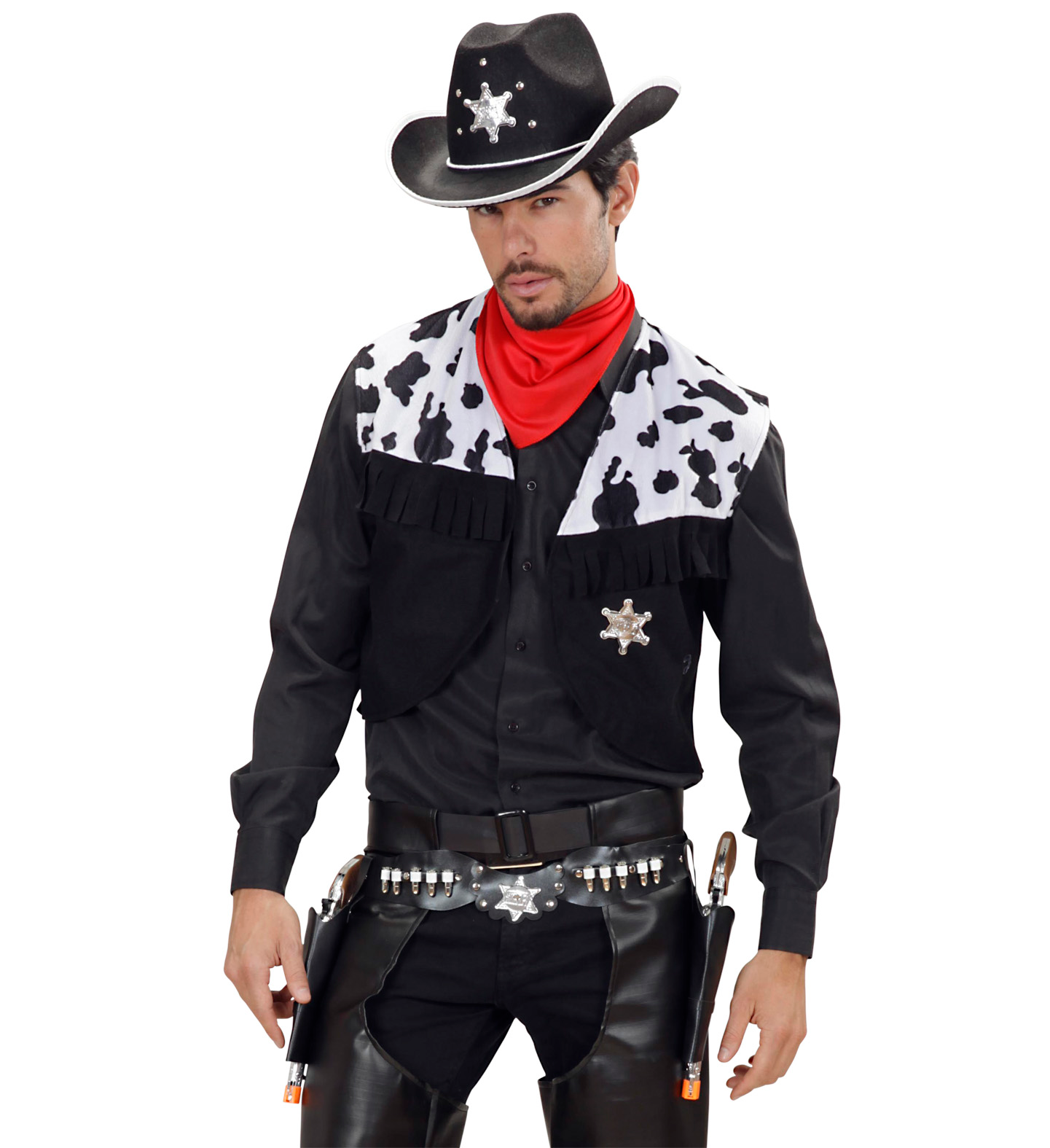Cinturone Cowboy con Doppia Fondina Accessori per Abito Vestito Travestimento Carnevale Bambino