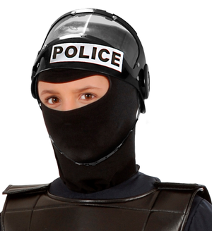 Elmo Polizia Antisommossa Accessori Abito Vestito Carnevale Bambino - 2822r