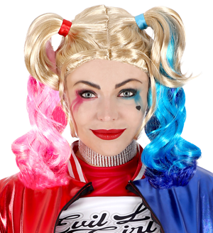 Parrucca Harley Quinn Accessori per Abito Vestito Travestimento Carnevale - 46962