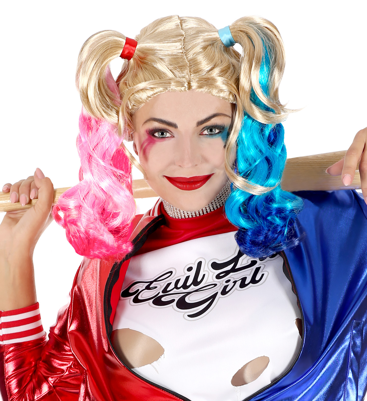 Parrucca Harley Quinn Accessori per Abito Vestito Travestimento Carnevale - 46962