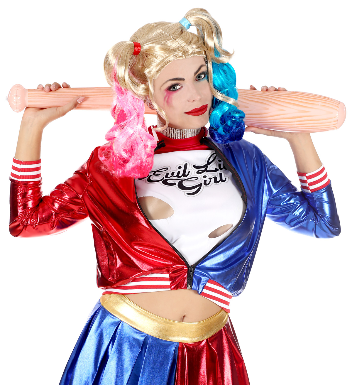 Parrucca Harley Quinn Accessori per Abito Vestito Travestimento Carnevale - 46962