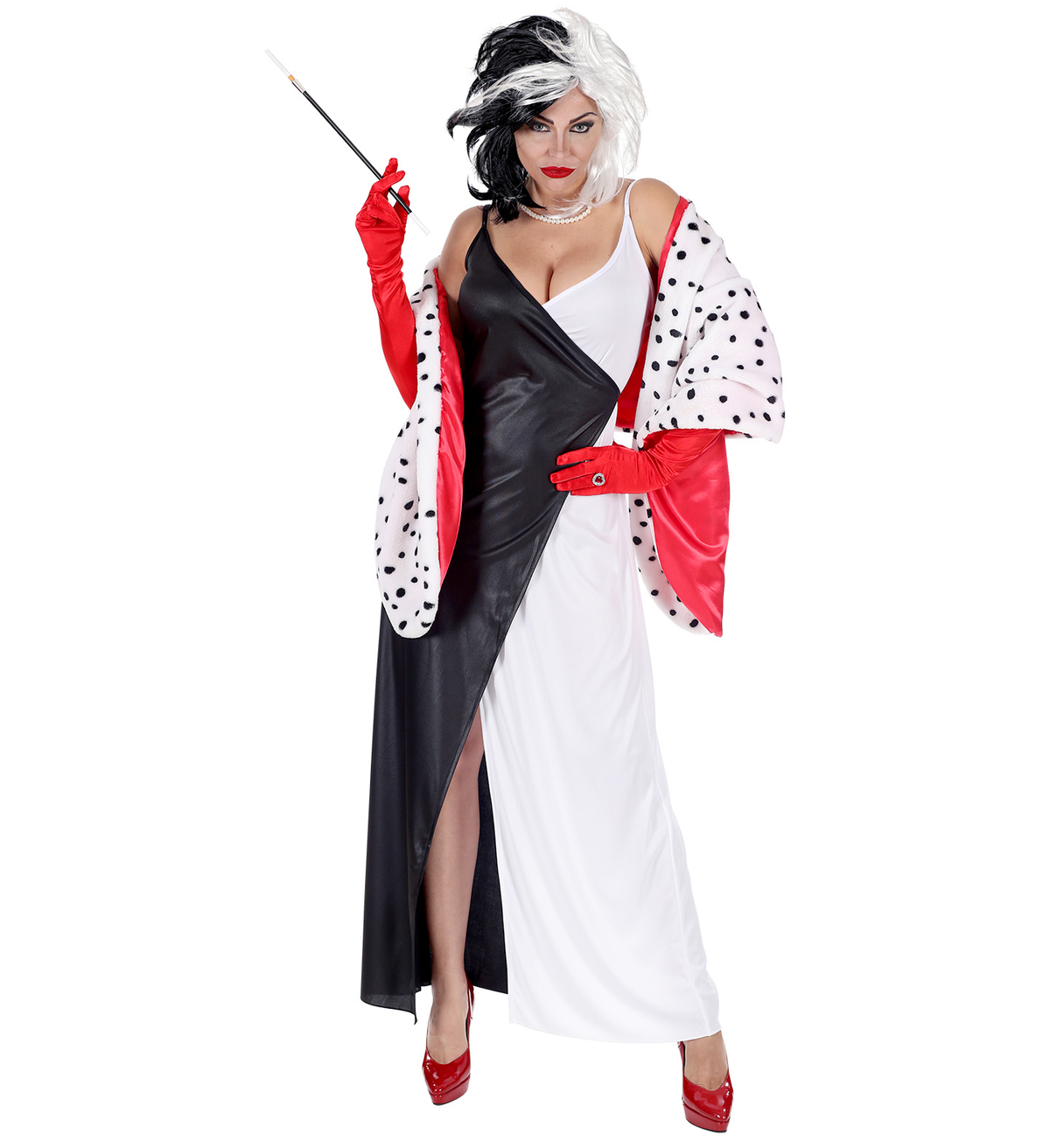 Costume Vestito Abito Travestimento Carnevale Demonia Vestito e Mantellina S/l - 7576