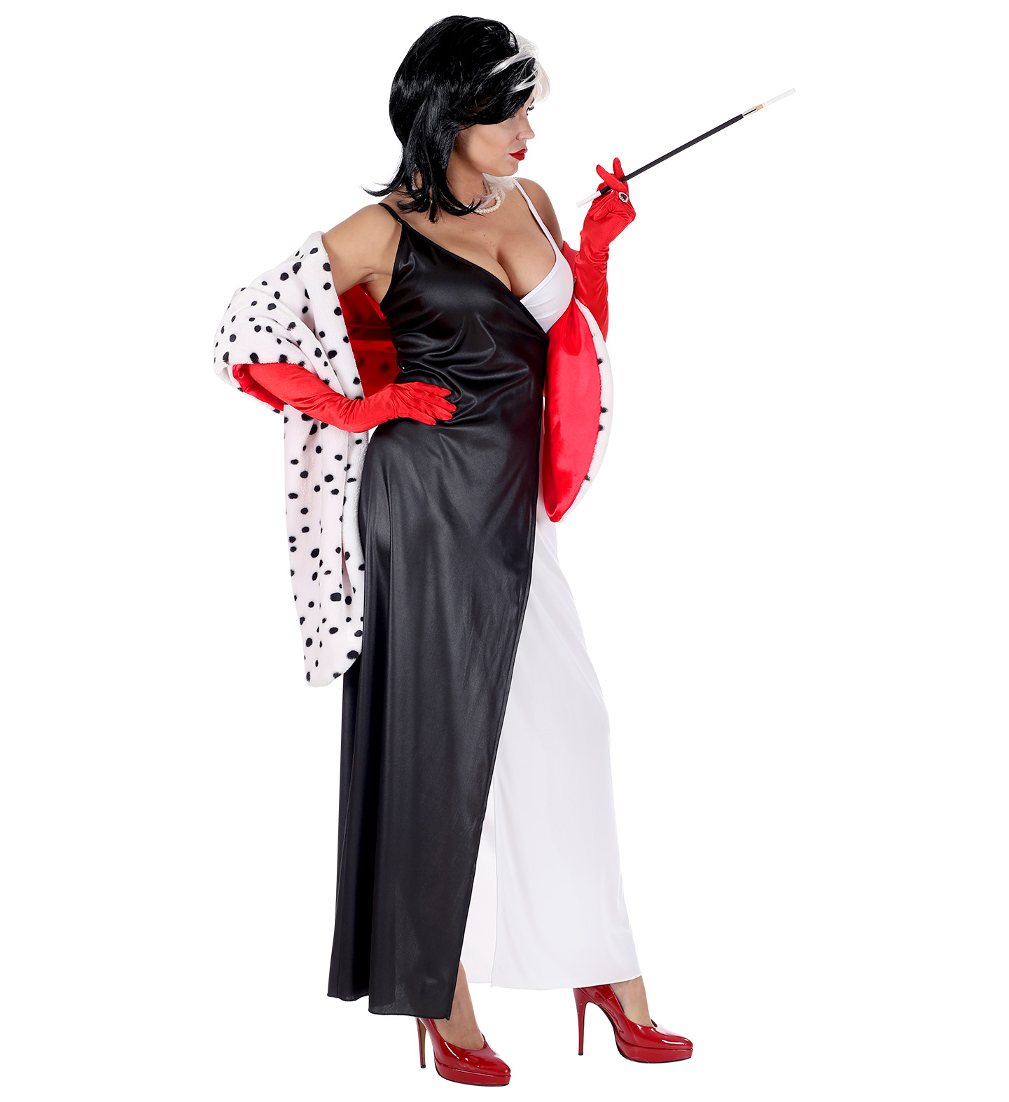 Costume Vestito Abito Travestimento Carnevale Demonia Vestito e Mantellina S/l - 7576