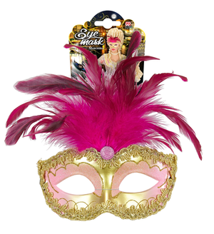 Maschera Reale Oro con Gemme Strass Glitter e Piume Accessori per Abito Vestito Travestimento Carnevale - 04698