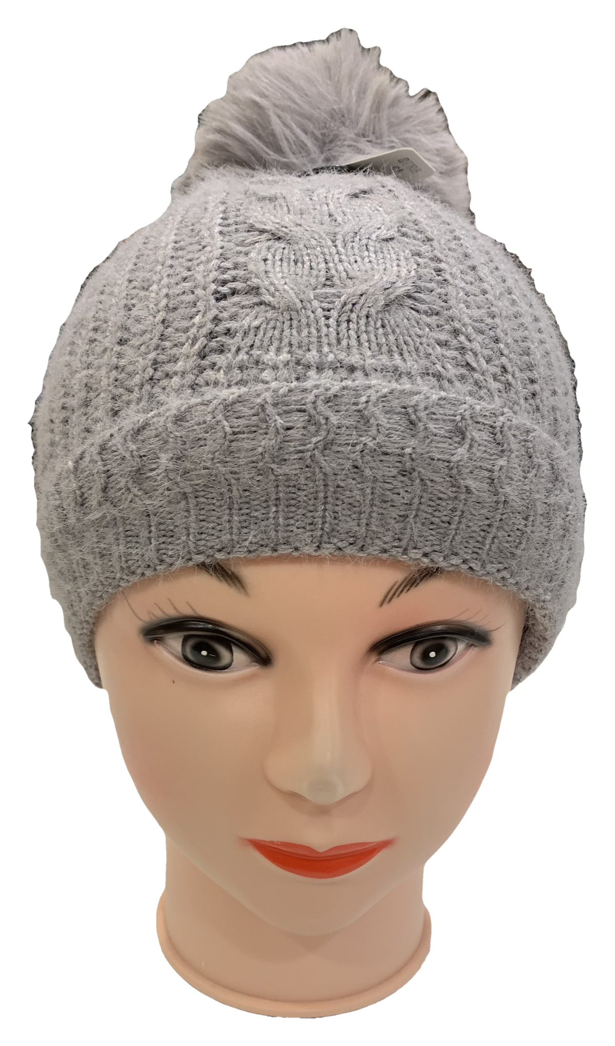 Cappello Invernale con Pon Pon Taglia Unica Bambina - M8812grigio
