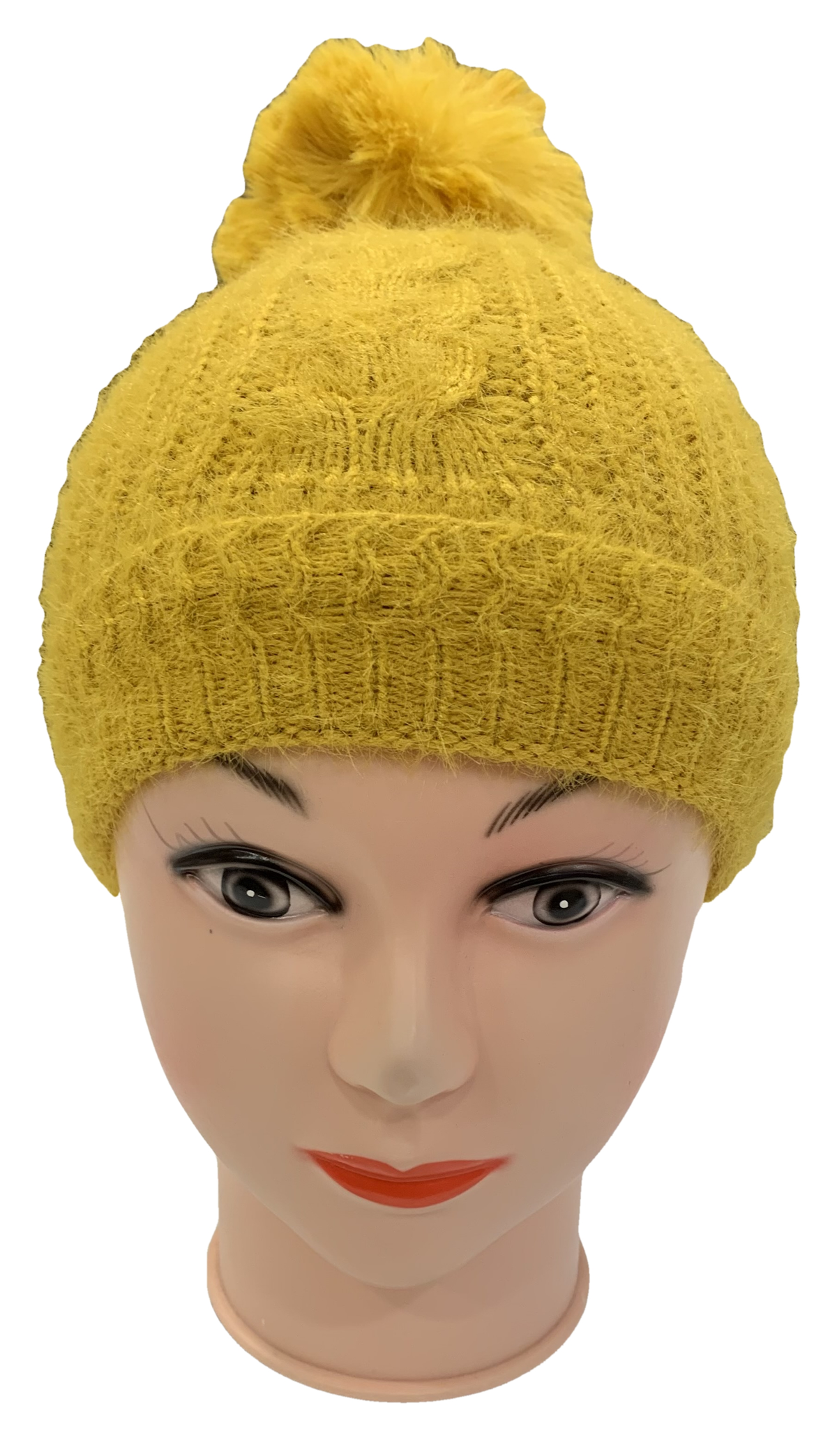 Cappello Invernale con Pon Pon Taglia Unica Bambina - M8812senape