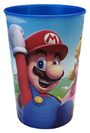 Bicchiere Super Mario Videogioco Luigi Peach Yoshi Toad Plastica Ml.260 Cm. 10x7,5 - St21407