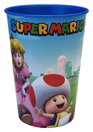 Bicchiere Super Mario Videogioco Luigi Peach Yoshi Toad Plastica Ml.260 Cm. 10x7,5 - St21407
