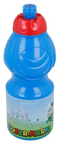 Set Borraccia + Portamerenda Super Mario Videogioco Luigi Peach Yoshi Toad Plastica Bpa Free Ml. 400 - Supermario/2pz