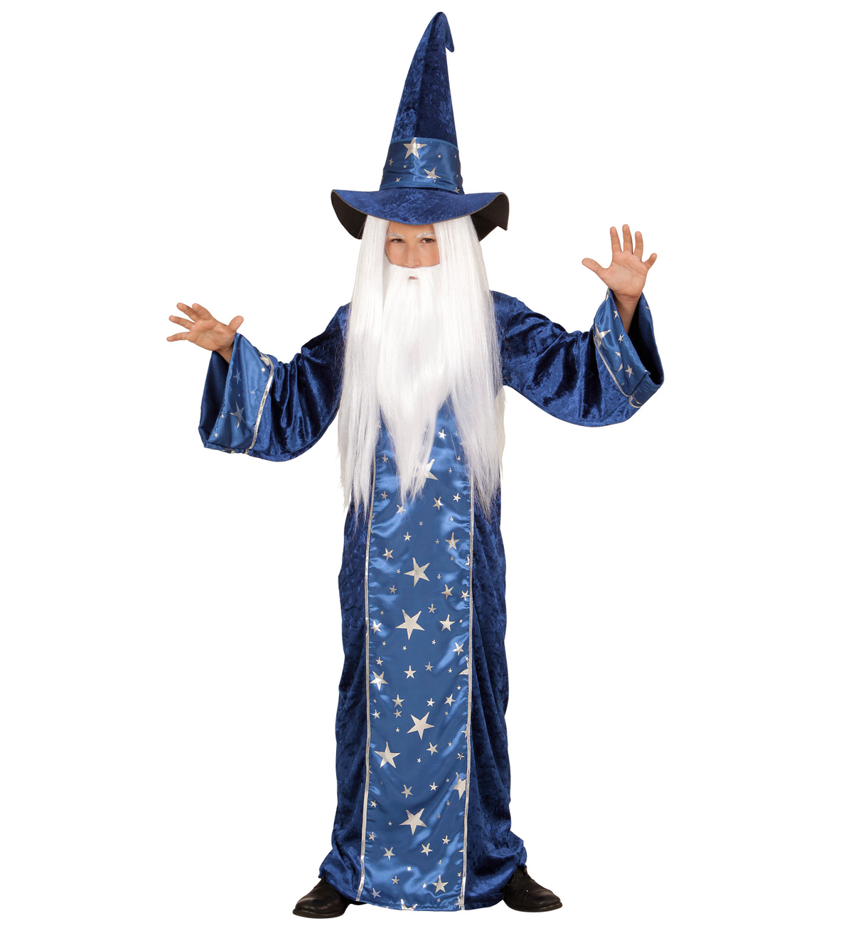 Costume Vestito Abito Travestimento Carnevale Mago Fantasy Tunica e Cappello 5/13 Anni - 1522