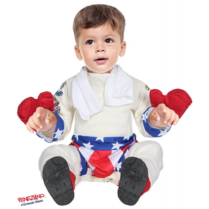 Vestito Carnevale Piccolo Pugile Costume Travestimento Neonato - 54186
